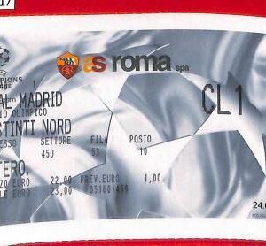 C1417 - ENTRADA ANTIGUA DE FÚTBOL - UEFA ROMA vs REAL MADRID