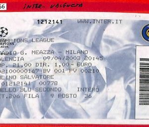 C1256 - ENTRADA ANTIGUA DE FÚTBOL - 2003 INTER vs CF VALENCIA