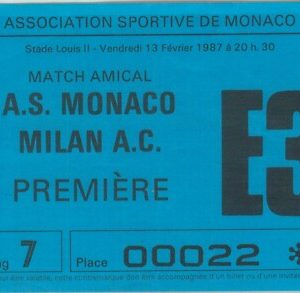 C0547 - BIGLIETTO PARTITA CALCIO 1987:  A.S. MONACO vs MILAN