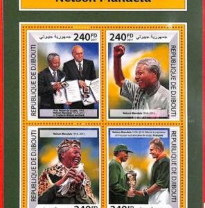 A1725 -DJIBOUTI - M/S -2017 Mandela De Klerk, Nobel prize, Rugby