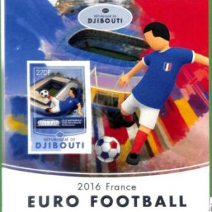 A0458 - DJIBOUTI - ERROR  IMPERF stamp SHEET - 2016  Sport FOOTBALL France