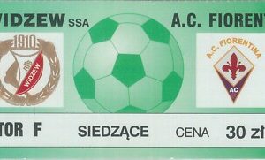 C0556 -  BIGLIETTO PARTITA CALCIO Champions League 1999: WIDZEW vs FIORENTINA