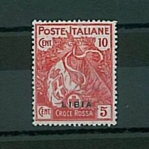 36246  RED CROSS -  ITALIA - LIBIA: Sass 13c - Sovrastampa spostata - Nuovo