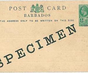 26814 - BARBADOS - POSTAL HISTORY - STATIONERY CARD Lions UNICORN - SPECIMEN