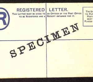 26827 - MAURITIUS - Postal History - Registered STATIONERY COVER - SPECIMEN