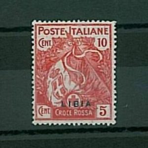 36246 RED CROSS - ITALY - LIBYA: Sass 13c - Overprint moved - New