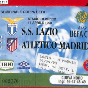 C1157 - ANTIGUA ENTRADA DE FÚTBOL - 1998-99 LAZIO vs ATLÉTICO MADRID