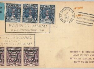 52226 - GUATEMALA - POSTAL HISTORY - 1st FLIGHT cover: BARRIOS - MIAMI 1931