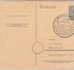 50029 - GERMANY - POSTAL HISTORY - postmark on POSTAL STATIONERY CARD 1947 Chess