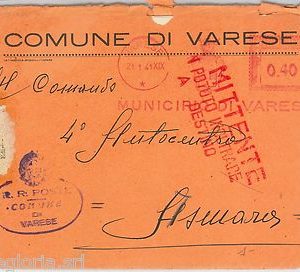 57105 - ITALIA REGNO - STORIA POSTALE :  BUSTA da VARESE 1941