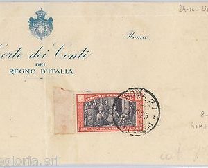 57106 - ITALIA REGNO - STORIA POSTALE :  Sassone 174 su FOGLIO 1925
