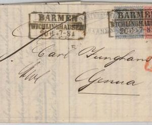 46626 - GERMANY Norddeutscher  - POSTAL HISTORY: Mi 4 + 5 on Cover from BARMEN