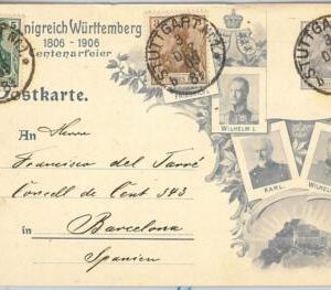 46630 - GERMANY - POSTAL HISTORY:  STATIONERY CARD to SPAIN 1909 ROYALTY