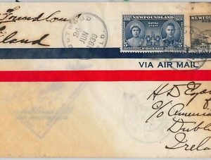56764 - AVIATION - Muller # 32 First Flight Cover NEWFOUNDLAND to IRELAND - 1939