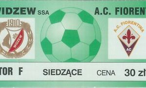 C0556 - 1999 Champions League FUSSBALL SPIEL TICKET: WIDZEW vs FIORENTINA