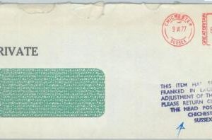 79078 - GB - Postal History - RED POSTMARK on cover with strange postmark!! 1977