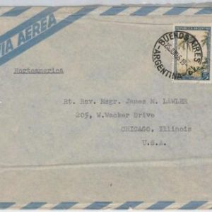 48012 -ARGENTINA -POSTAL HISTORY-AIRMAIL COVER to USA 1956-5 pesos single use