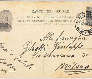 50377   CARTOLINA d'Epoca - FORLI citta' : Inaugurazione Monumento Saffi 1921
