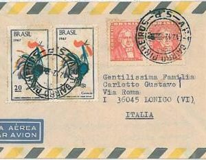 21520  -  BRAZIL   - STAMPS on COVER 1967- BIRDS