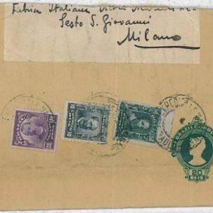 37401 - BRAZIL -  POSTAL STATIONERY - Newspaper Wrapper to MILANO