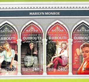 A0504 - DJIBOUTI - ERROR MISSPERF stamp SHEET - 2018  Cinema MARYLIN MONROE