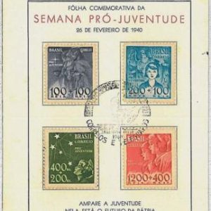 37413  - BRAZIL - RHM catalogue F.A. 1  - PRO JUVENTUDE  - 1940 on OFFICIAL CARD