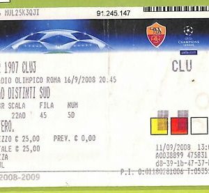 C1474- Vecchio 2008 ROM FUßBALLSPIEL TICKET GEGEN CFR 1907 CLUJ