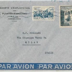59264 -    MOROCCO - POSTAL HISTORY: COVER to ITALY - 1955   PALM TREES