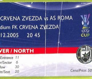 C1440 - Old 2005 CRENE ZVEZDA VS ROME FOOTBALL MATCH TICKET