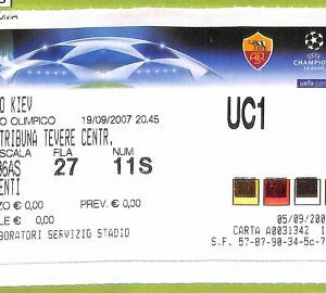 C1455 - Old 2007 FOOTBALL MATCH TICKET ROME VS DYNAMO KIEV
