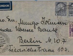 39528-BRAZIL -  POSTAL HISTORY-COVER to berlin-VIA CONDOR-Rare PROPAGANDA stamp