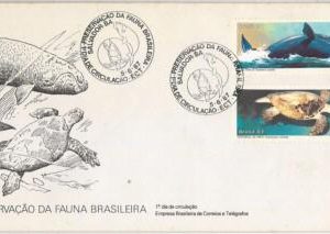 42963-BRAZIL -  POSTAL HISTORY - FDC COVER -   FAUNA Animals WHALE - TURTLE 1987