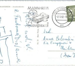 59923 - GERMANY - POSTAL HISTORY: POSTCARD to ITALY 1962 - THEATRE