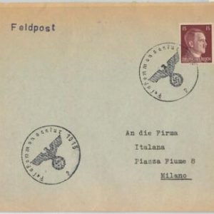60068 ITALY RSI Germany - POSTAL HISTORY WWII: FELDKOMMANDANTUR 1013 - MILANO