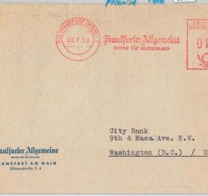 63324 - GERMANY - POSTAL HISTORY - RED MECHANICAL POSTMARK 1958 - Journalism