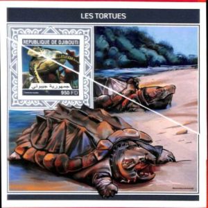 A4001 - Djibouti - ERROR IMPERF, Souvenir sheet: 2018, Turtles, Marine Life