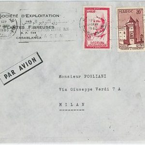 59258 -    MOROCCO - POSTAL HISTORY: COVER to ITALY - 1960
