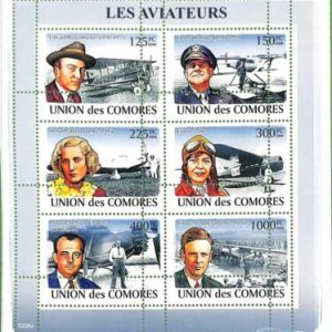 A0395B - COMORES Comoros - MISSPERF 2008 stamp SHEET: Transport AVIATION Planes