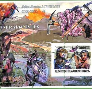 A0331a - COMORES Comoros - MISPERF 2008  stamp SHEET: Nature BIRDS Minerals