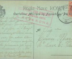 87289 - ITALY - POSTAL HISTORY - censored FIELD MAIL card from SHIP:  ROMA 1916