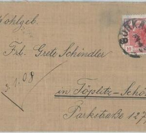 69898 - AUSTRIA Czechoslovakia  POSTAL HISTORY - COVER 1908