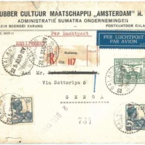 72573 - NETHERLANDS Indies -   POSTAL HISTORY - REGISTERED  COVER to ITALY 1933