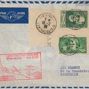 65296 - FRANCE - POSTAL HISTORY - FIRST FLIGHT COVER: Paris - Nice MULLER # 421