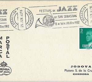 61611 -  SPAIN - POSTAL HISTORY -   POSTMARK on CARD 1982: MUSIC  Jazz