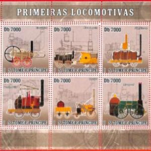 A4091 - SAO TOME & PRINCE - ERROR MISPERF: 2007, Steam locomotives, Trains