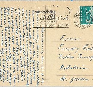 61607 - SWITZERLAND - POSTAL HISTORY -   POSTMARK on POSTCARD 1962: MUSIC Jazz