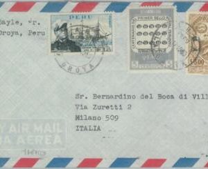 81714  -  PERU - POSTAL HISTORY -   AIRMAIL  COVER to ITALY  1960 - TOBACO