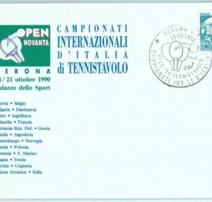 95589 -  ITALY -  POSTAL HISTORY - SPECIAL POSTMARK on card PING PONG  1990