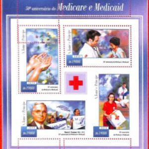 A4481 -SAO TOME & PRINCIPE- ERROR MISPERF Miniature sheet: 2015 Medicaid, Truman