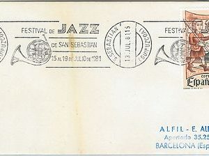 61610 -  SPAIN - POSTAL HISTORY -   POSTMARK on COVER 1981 : MUSIC  Jazz
